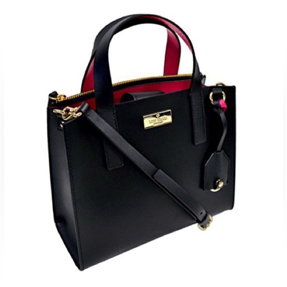 kate spade Handbags - NWOT Genuine Kate Spade Putnam Drive Anissa Satchel | Black & Hot Pink | Leather